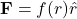 \[\mathbf{F} = f(r) \hat{r}\]