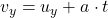 v_y = u_{y} + a \cdot t