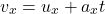 \[v_x=u_{x}+a_{x}t\]