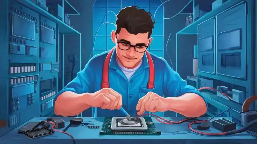 Working on Semiconductor chip