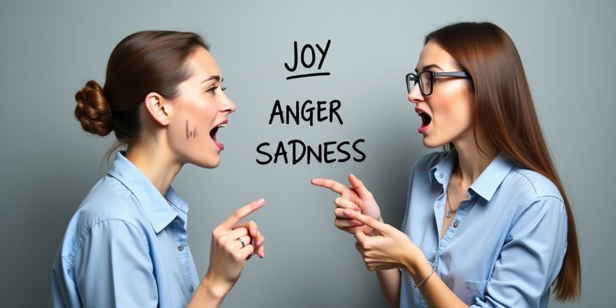 Two women expressing emotions